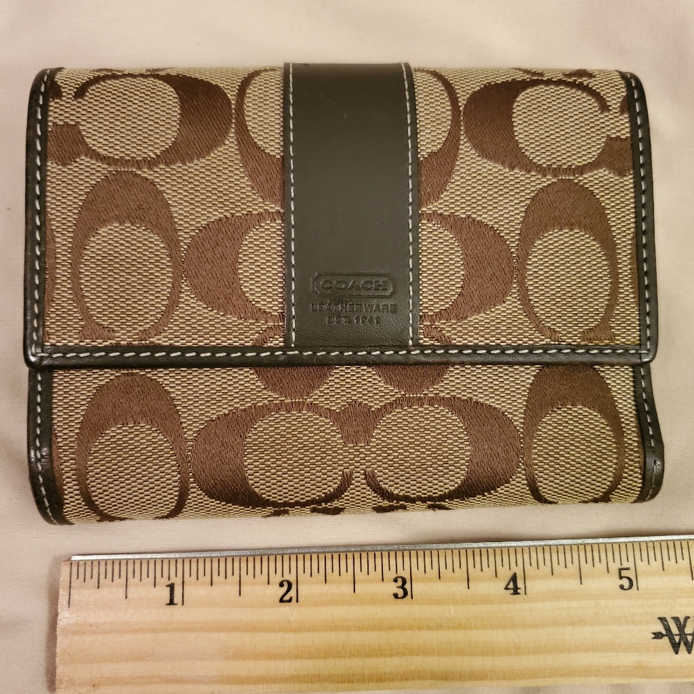 Coach Signature Trifold Wallet